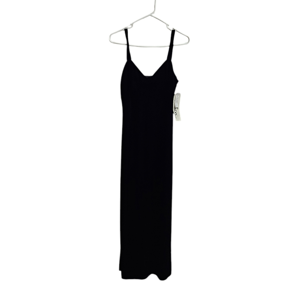 Vintage Black Velvet MICA Spaghetti Strap Maxi Dress Small